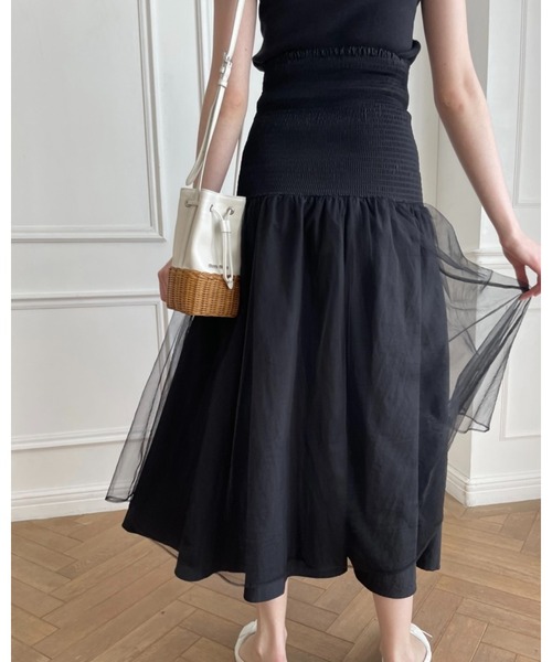 epine(エピヌ)の「waist mark layer tulle skirt(スカート・レディース・ブラック・FREE)」の15枚目の写真