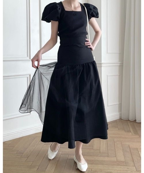 epine(エピヌ)の「waist mark layer tulle skirt(スカート・レディース・ブラック・FREE)」の8枚目の写真