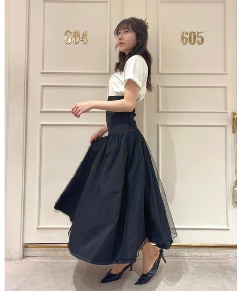 epine(エピヌ)の「waist mark layer tulle skirt(スカート・レディース・ブラック・FREE)」の4枚目の写真