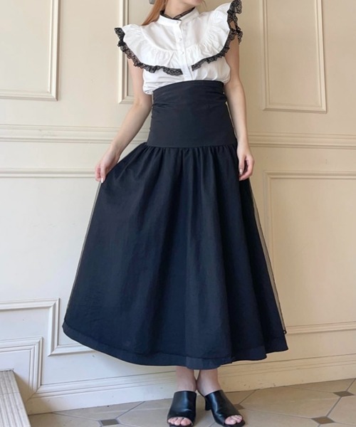 epine(エピヌ)の「waist mark layer tulle skirt(スカート・レディース・ブラック・FREE)」の22枚目の写真