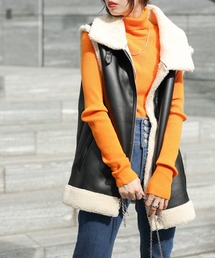 WEGO | WEGO/フェイクレザーボアベスト(ベスト)