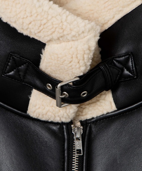 WEGO（ウィゴー）の「WEGO/フェイクレザーボアベスト（ベスト・レディース・ブラック/ブラウン系その他・FREE）」の9枚目の写真