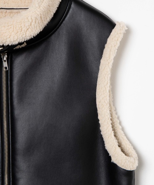 WEGO（ウィゴー）の「WEGO/フェイクレザーボアベスト（ベスト・レディース・ブラック/ブラウン系その他・FREE）」の6枚目の写真