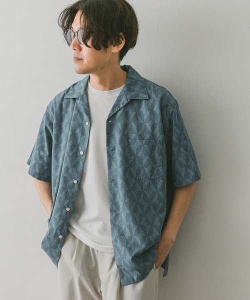 URBAN RESEARCH DOORS(アーバンリサーチドアーズ)の「ジオメトリックプリントショートスリーブシャツ(シャツ/ブラウス・メンズ・チャコールグレー/ブルー・MEDIUM/LARGE)」の15枚目の写真