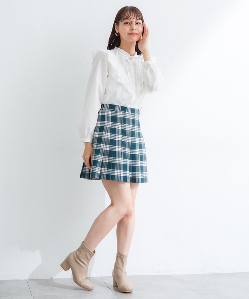 Honeys（ハニーズ）の「リボン付フリルブラウス（シャツ/ブラウス・レディース・ホワイト/ブラック/ベージュ/ピンク・S/M/L/LL）」の5枚目の写真