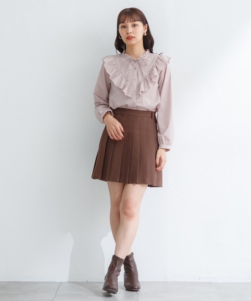 Honeys（ハニーズ）の「リボン付フリルブラウス（シャツ/ブラウス・レディース・ホワイト/ブラック/ベージュ/ピンク・S/M/L/LL）」の17枚目の写真