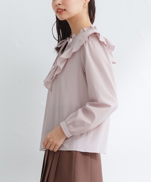 Honeys（ハニーズ）の「リボン付フリルブラウス（シャツ/ブラウス・レディース・ホワイト/ブラック/ベージュ/ピンク・S/M/L/LL）」の22枚目の写真