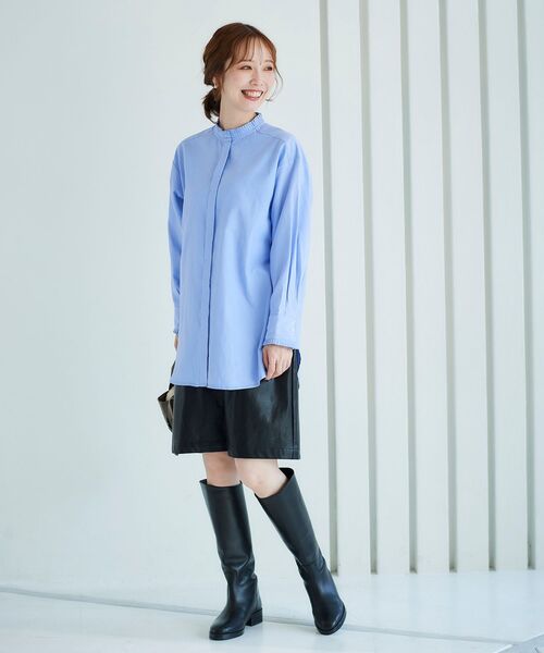 le.coeur blanc（ルクールブラン）の「フェイクレザーハーフパンツ（その他パンツ・レディース・ブラック/ベージュ・38）」の8枚目の写真