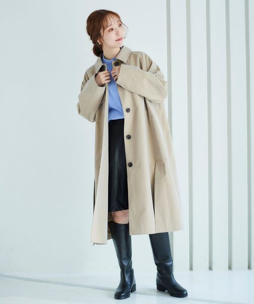 le.coeur blanc（ルクールブラン）の「フェイクレザーハーフパンツ（その他パンツ・レディース・ブラック/ベージュ・38）」の9枚目の写真