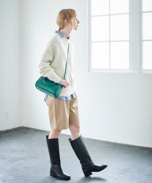 le.coeur blanc（ルクールブラン）の「フェイクレザーハーフパンツ（その他パンツ・レディース・ブラック/ベージュ・38）」の15枚目の写真