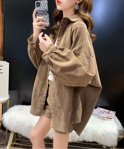 Amulet（アミュレット）の「コーデュロイブラウス（シャツ/ブラウス・レディース・ブラック/パープル/キャメル・M/L/XL）」の3枚目の写真