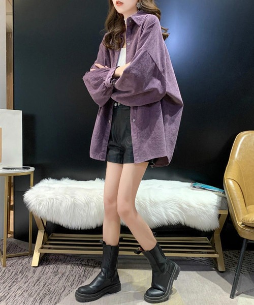 Amulet（アミュレット）の「コーデュロイブラウス（シャツ/ブラウス・レディース・ブラック/パープル/キャメル・M/L/XL）」の16枚目の写真