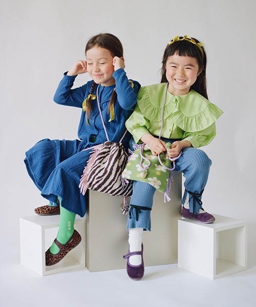 Casselini(キャセリーニ)の「Casselini(キャセリーニ)kidsジャガードポシェット(ショルダーバッグ・キッズ・グリーン/ベージュ・FREE)」の10枚目の写真