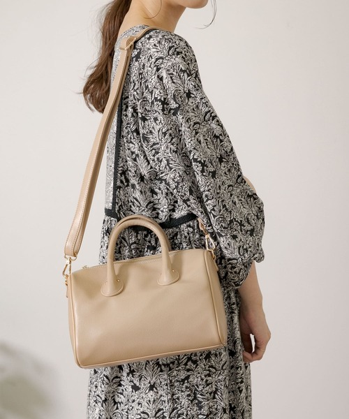 URBAN RESEARCH Sonny Label（アーバンリサーチサニーレーベル）の「ミニボストンバッグ（ハンドバッグ・レディース・ベージュ/ブラック/グリーン・ONE）」の3枚目の写真