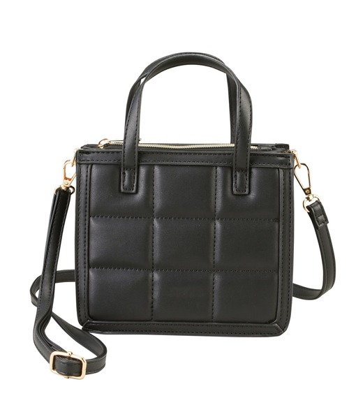 GeeRA（ジーラ）の「キルティングスクエアバッグ（ショルダーバッグ・レディース・ブラック/ピンク/グリーン・FREE）」の4枚目の写真