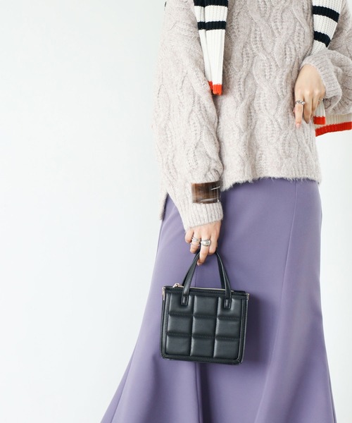 GeeRA（ジーラ）の「キルティングスクエアバッグ（ショルダーバッグ・レディース・ブラック/ピンク/グリーン・FREE）」の8枚目の写真