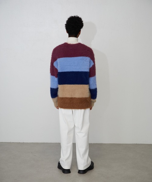 Lui's（ルイス）の「【Neucon / ニューコン】グラデーションニット（ニット/セーター・メンズ・ブラック/ボルドー・2/1）」の17枚目の写真