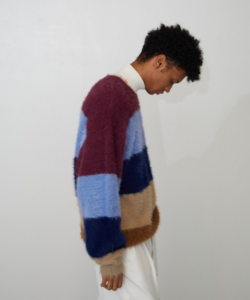 Lui's（ルイス）の「【Neucon / ニューコン】グラデーションニット（ニット/セーター・メンズ・ブラック/ボルドー・2/1）」の13枚目の写真