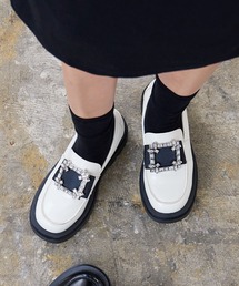 ビジュー厚底ローファー[I2469]