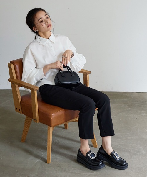 KOBE LETTUCE（コウベレタス）の「ビジュー厚底ローファー[I2469]（ローファー・レディース・ブラック/ホワイト/ベージュ・M/S/L/LL）」の7枚目の写真