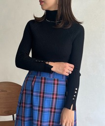 prose verse | 袖ボタンハイネックリブニット(ニット/セーター)