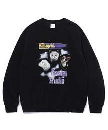 『mahagrid/マハグリッド』FUZZIES SWEATSHIRT/ファジーズデザイン スウェットシャツ