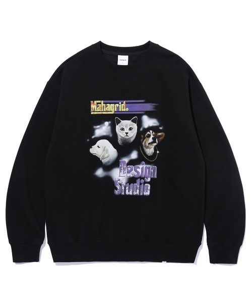 MAHAGRID(マハグリッド)の「『mahagrid/マハグリッド』FUZZIES SWEATSHIRT/ファジーズデザイン スウェットシャツ(スウェット・レディース・ブラック/ネイビー・M/L/XL/S)」の2枚目の写真