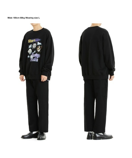 MAHAGRID(マハグリッド)の「『mahagrid/マハグリッド』FUZZIES SWEATSHIRT/ファジーズデザイン スウェットシャツ(スウェット・レディース・ブラック/ネイビー・M/L/XL/S)」の5枚目の写真