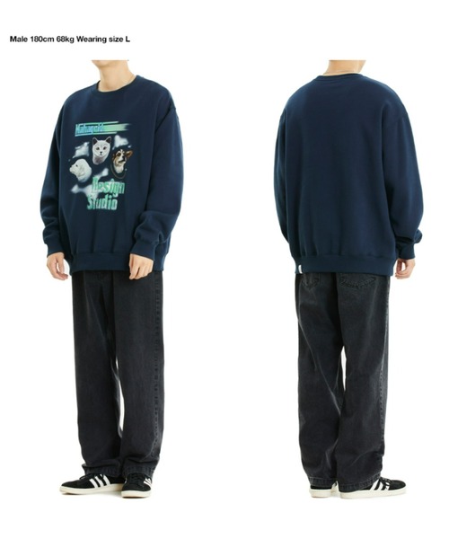 MAHAGRID(マハグリッド)の「『mahagrid/マハグリッド』FUZZIES SWEATSHIRT/ファジーズデザイン スウェットシャツ(スウェット・レディース・ブラック/ネイビー・M/L/XL/S)」の11枚目の写真