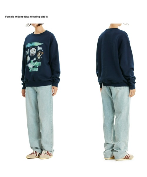 MAHAGRID(マハグリッド)の「『mahagrid/マハグリッド』FUZZIES SWEATSHIRT/ファジーズデザイン スウェットシャツ(スウェット・レディース・ブラック/ネイビー・M/L/XL/S)」の12枚目の写真