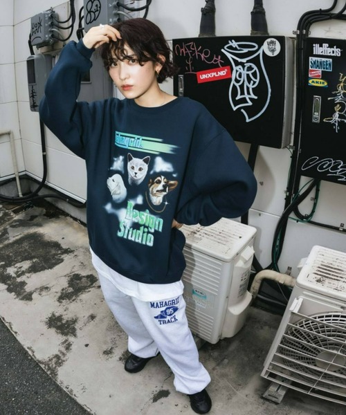 MAHAGRID(マハグリッド)の「『mahagrid/マハグリッド』FUZZIES SWEATSHIRT/ファジーズデザイン スウェットシャツ(スウェット・レディース・ブラック/ネイビー・M/L/XL/S)」の21枚目の写真