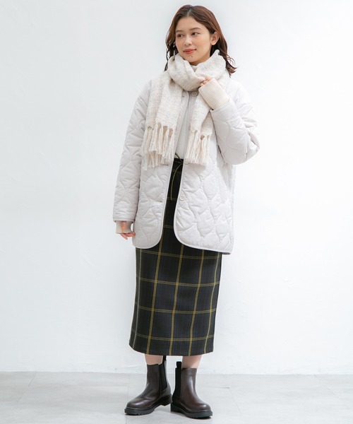 Honeys（ハニーズ）の「キルティングブルゾン（ブルゾン・レディース・モカ/グレー/ブラック/カーキ/ピンク系その他/アイボリー・S/M/L）」の7枚目の写真