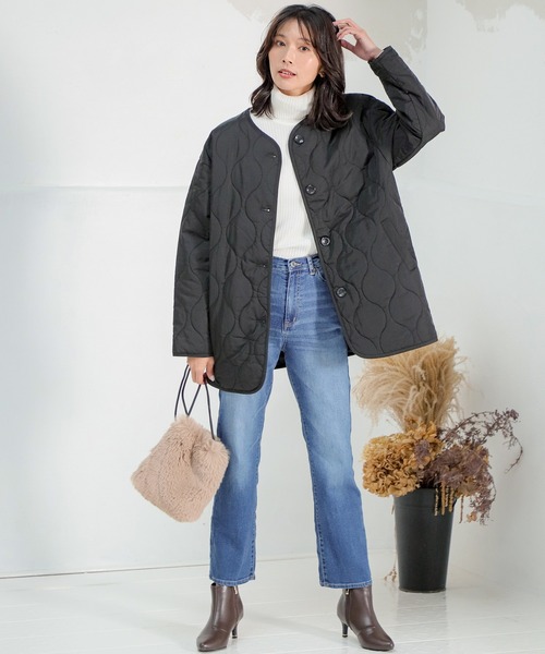 Honeys（ハニーズ）の「キルティングブルゾン（ブルゾン・レディース・モカ/グレー/ブラック/カーキ/ピンク系その他/アイボリー・S/M/L）」の11枚目の写真