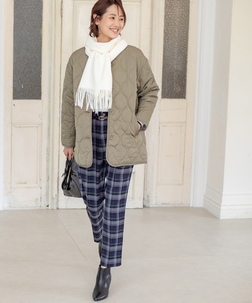 Honeys（ハニーズ）の「キルティングブルゾン（ブルゾン・レディース・モカ/グレー/ブラック/カーキ/ピンク系その他/アイボリー・S/M/L）」の12枚目の写真