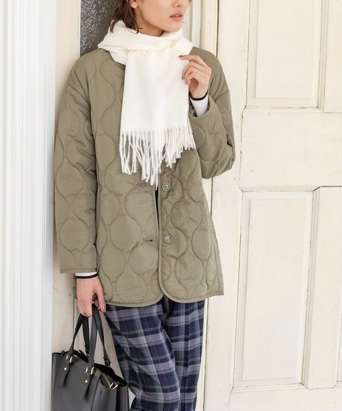 Honeys（ハニーズ）の「キルティングブルゾン（ブルゾン・レディース・モカ/グレー/ブラック/カーキ/ピンク系その他/アイボリー・S/M/L）」の13枚目の写真