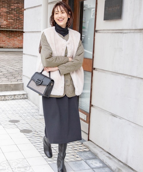 Honeys（ハニーズ）の「キルティングブルゾン（ブルゾン・レディース・モカ/グレー/ブラック/カーキ/ピンク系その他/アイボリー・S/M/L）」の15枚目の写真