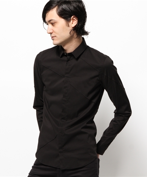 ato（アトウ）の「ato シルキーストレッチダーツシャツ（シャツ/ブラウス・メンズ・ホワイト/ブラック/ネイビー・46/44）」の3枚目の写真