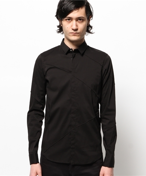 ato（アトウ）の「ato シルキーストレッチダーツシャツ（シャツ/ブラウス・メンズ・ホワイト/ブラック/ネイビー・46/44）」の7枚目の写真