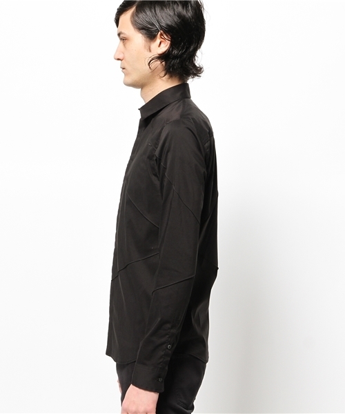 ato（アトウ）の「ato シルキーストレッチダーツシャツ（シャツ/ブラウス・メンズ・ホワイト/ブラック/ネイビー・46/44）」の6枚目の写真