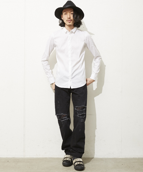 ato（アトウ）の「ato シルキーストレッチダーツシャツ（シャツ/ブラウス・メンズ・ホワイト/ブラック/ネイビー・46/44）」の14枚目の写真