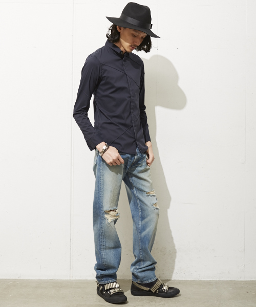 ato（アトウ）の「ato シルキーストレッチダーツシャツ（シャツ/ブラウス・メンズ・ホワイト/ブラック/ネイビー・46/44）」の12枚目の写真