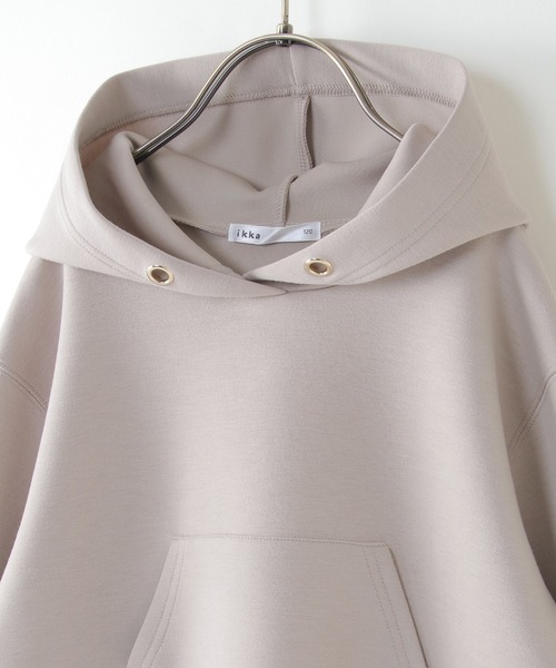 ikka（イッカ）の「ダンボールニットレイヤードパーカー（100~160cm）（パーカー・キッズ・ピンク系その他/ベージュ・100/140/150/160/110/130/120）」の8枚目の写真