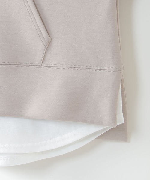 ikka（イッカ）の「ダンボールニットレイヤードパーカー（100~160cm）（パーカー・キッズ・ピンク系その他/ベージュ・100/140/150/160/110/130/120）」の7枚目の写真