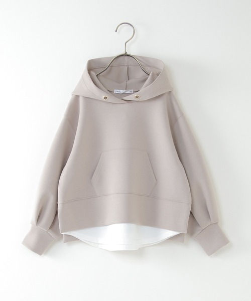 ikka（イッカ）の「ダンボールニットレイヤードパーカー（100~160cm）（パーカー・キッズ・ピンク系その他/ベージュ・100/140/150/160/110/130/120）」の12枚目の写真