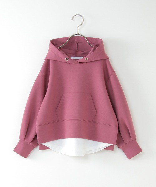 ikka（イッカ）の「ダンボールニットレイヤードパーカー（100~160cm）（パーカー・キッズ・ピンク系その他/ベージュ・100/140/150/160/110/130/120）」の11枚目の写真