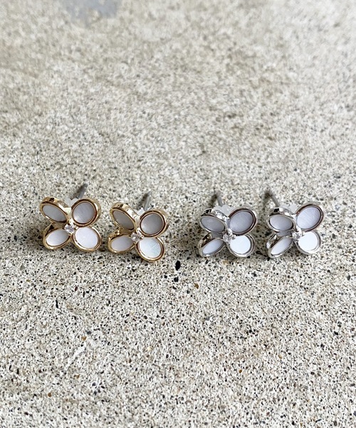 Zoule(ゾーラ)の「Zoule ゾーラ:jewel flower ジュエルフラワー ニッケルフリー ピアス(ピアス(両耳用)・レディース・ゴールド/シルバー・FREE)」の3枚目の写真
