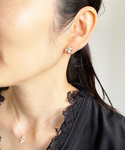 Zoule(ゾーラ)の「Zoule ゾーラ:jewel flower ジュエルフラワー ニッケルフリー ピアス(ピアス(両耳用)・レディース・ゴールド/シルバー・FREE)」の7枚目の写真