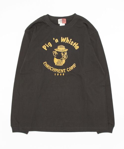 OLD BETTY'S(オールドベティーズ)の「Long-Sleeve T-shirts(Pig´n Whistle)(Tシャツ/カットソー・レディース・ダークベージュ/スミクロ/ホワイト・M/L)」の1枚目の写真