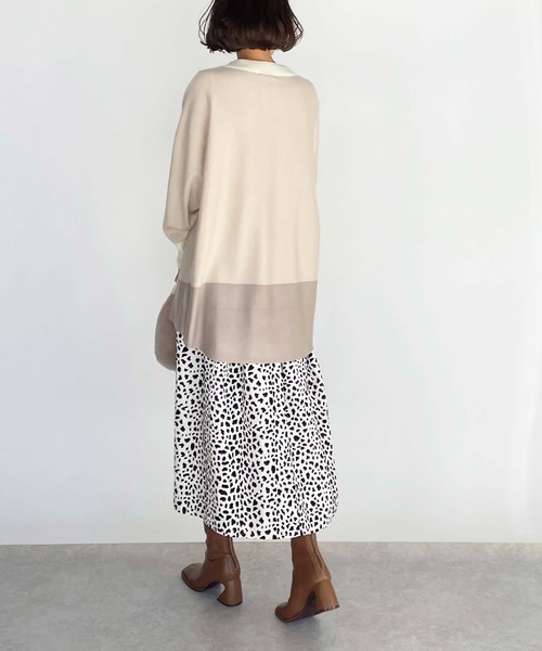 PICCIN(ピッチン)の「フロッキーレオパードスカート(スカート・レディース・オフホワイト/ブラック・L/M)」の11枚目の写真
