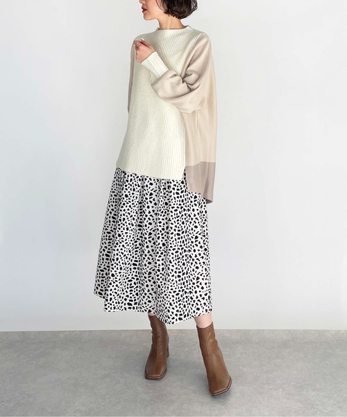 PICCIN(ピッチン)の「フロッキーレオパードスカート(スカート・レディース・オフホワイト/ブラック・L/M)」の15枚目の写真